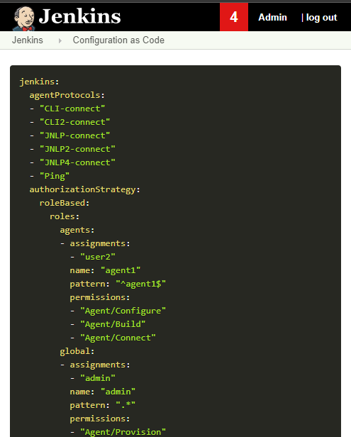 Role Strategy configuration export working with JCasC 1.24